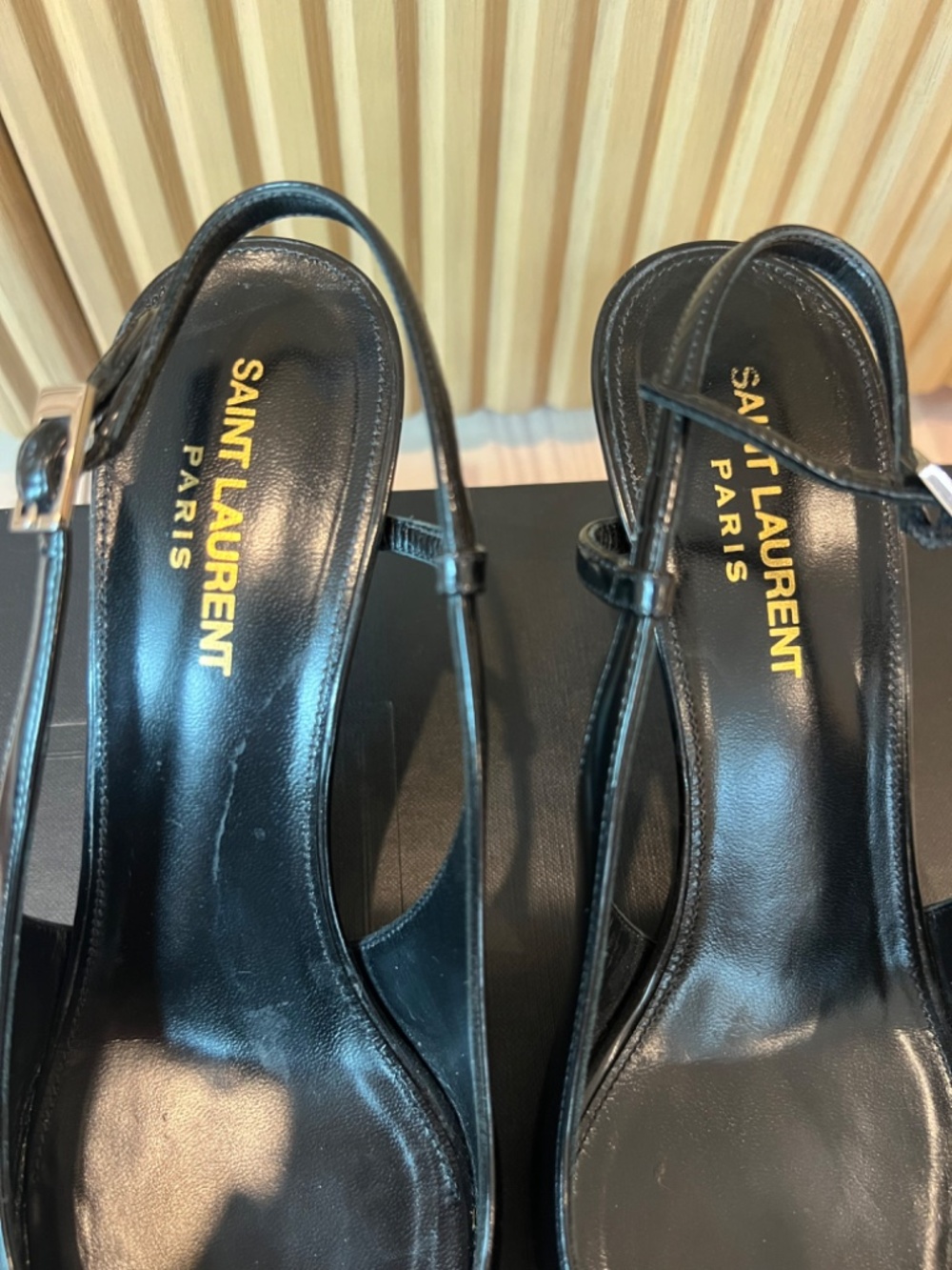 Saint Laurent Black Slingbacks Size 38.5 - Picture 3 of 10